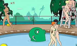 Tentacle monster molests women at pool - No Commentary 2
