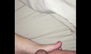 Me cuming on my wife's foot