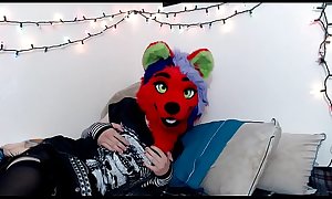 Emo Furry Teases and Faps Huge Cock