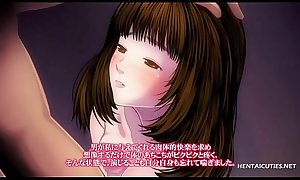 Busty teen hentai schoolgirl in stocksings getting her pretty face filled with cum