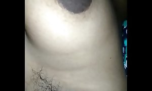I am playing with my big boobs and nipples hubby filming...