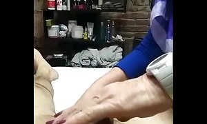Mature waxing dick ( Mujer madura depila mi pene)