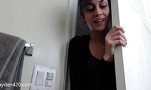 Cute girl seduces her friend's retrench connected with pov orall-service