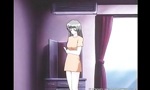 This large breasted anime cutie receives herself team-fucked hard