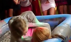Lesbian women love to get messy during this sexy three-some