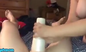 First Time Using Fleshlight On Hubby Hot Amateur