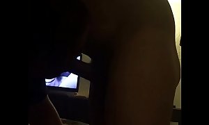 Girlfriend sucks huge cock in Hotel room
