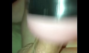 Horny girlfriend gets off fucking his cock with the new fleshlight she bought him