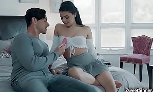 Horny employer Ryan Driller caught her teen babysitter Gina Valentina while toying her pussy.He help her play with her pussy then fucked her cunt all over the place.