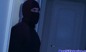 Housewife fucked into ass by a midnight burglar